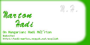 marton hadi business card